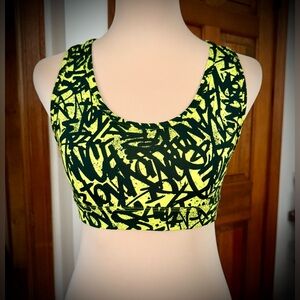 Zumba Fitness Neon Green and Black Graphic Sports Bra Spicy/Small